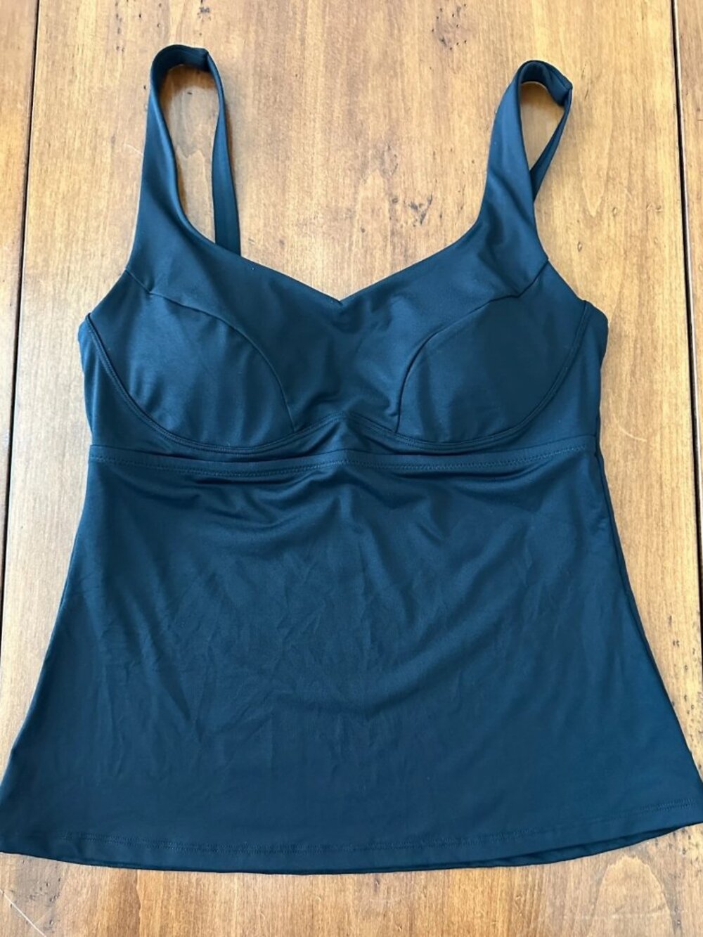 Athleta Women’s Bondi Black Tankini Swim Top Adjustable Straps Removable Padding